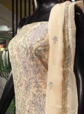Royal Fashions Embroidered Chiffon Unstitched 2 Piece Suit - ET2272 Pink